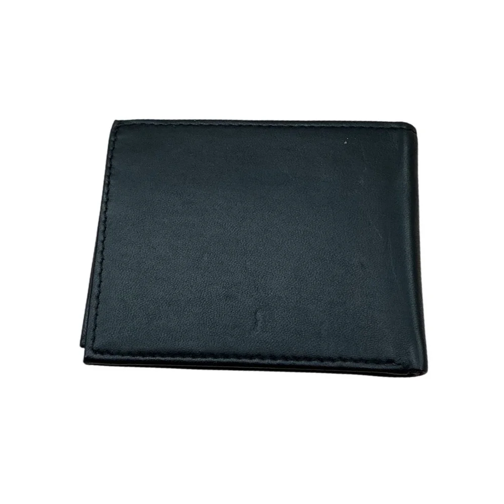 Kenneth Cole Reaction Mens Black Leather Bifold Wallet ID Window Card Case